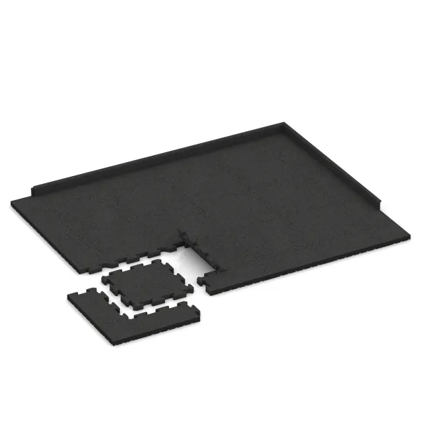 Typische Verlegung oder Einbausituation für den Artikel 4597 von WARCO - Exteriérová eventová dlaždica, Farbton Antracit in der Abmessung 500 x 500 x 40 mm.