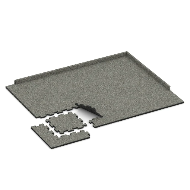 Typische Verlegung oder Einbausituation für den Artikel 4090 von WARCO - Športová gumová podlaha, Farbton Sivá žula in der Abmessung 50 x 50 x 3 cm | 0,25 m².