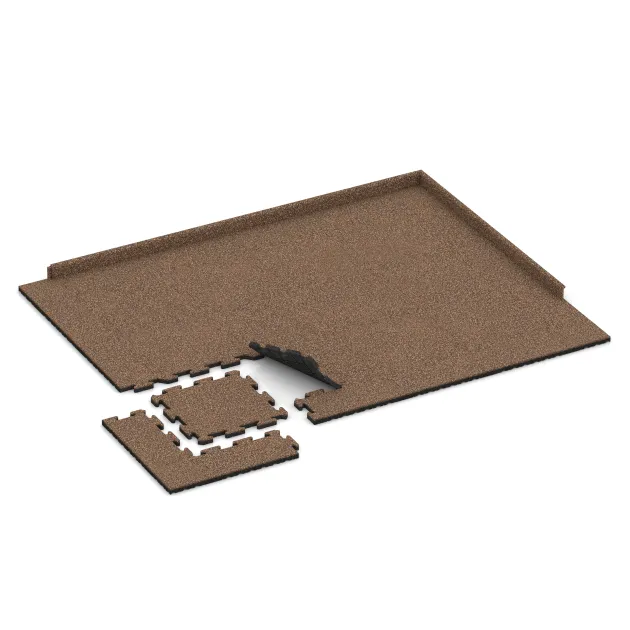 Typische Verlegung oder Einbausituation für den Artikel 2702 von WARCO - Športová podlahová krytina pre psy HD, Farbton Kôra a Basto in der Abmessung 500 x 500 x 30 mm.