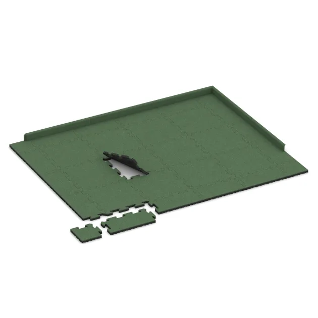 Typische Verlegung oder Einbausituation für den Artikel 5306 von WARCO - Puzzle dlažba na detské ihrisko, Farbton Bledozelená in der Abmessung 500 x 500 x 30 mm.