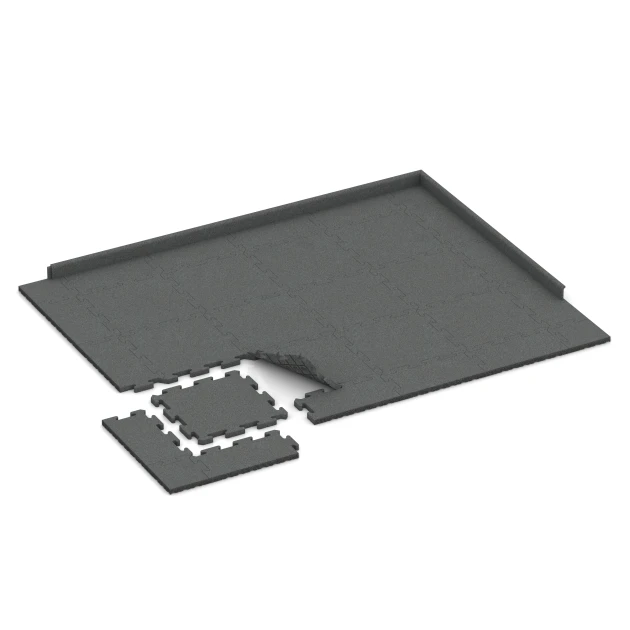 Typische Verlegung oder Einbausituation für den Artikel 2824 von WARCO - Fitness Ochranná Podložka, Farbton Bridlicová sivá in der Abmessung 50 x 50 x 3 cm | 0,25 m².