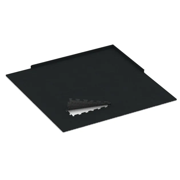 Typische Verlegung oder Einbausituation für den Artikel 6010 von WARCO - Fitness Ochranná Podložka, Farbton Železno šedá in der Abmessung 1000 x 1000 x 30 mm.