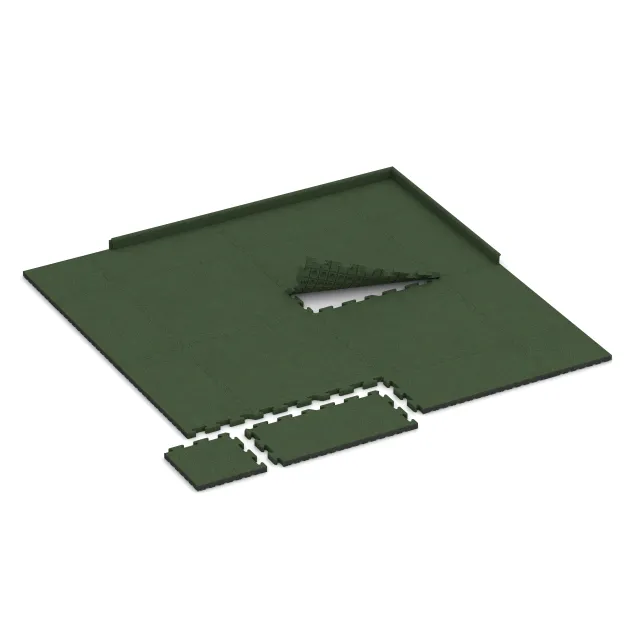 Typische Verlegung oder Einbausituation für den Artikel 5161 von WARCO - Okrajová doska HD, Farbton Trávová zelená in der Abmessung 1000 x 485 x 40 mm.