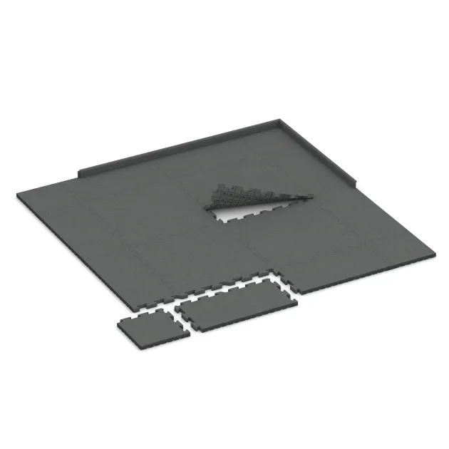 Typische Verlegung oder Einbausituation für den Artikel 5149 von WARCO - Okrajová doska, Farbton Šedý bridlica in der Abmessung 1000 x 485 x 40 mm.