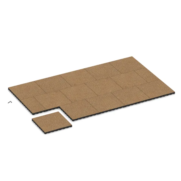 Typische Verlegung oder Einbausituation für den Artikel 5338 von WARCO - Dopadová gumená podložka na ihrisko, Farbton Maroko in der Abmessung 500 x 500 x 40 mm.