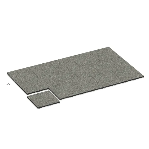 Typische Verlegung oder Einbausituation für den Artikel 5328 von WARCO - Dopadová gumená podložka na ihrisko, Farbton Šedý granit in der Abmessung 500 x 500 x 30 mm.