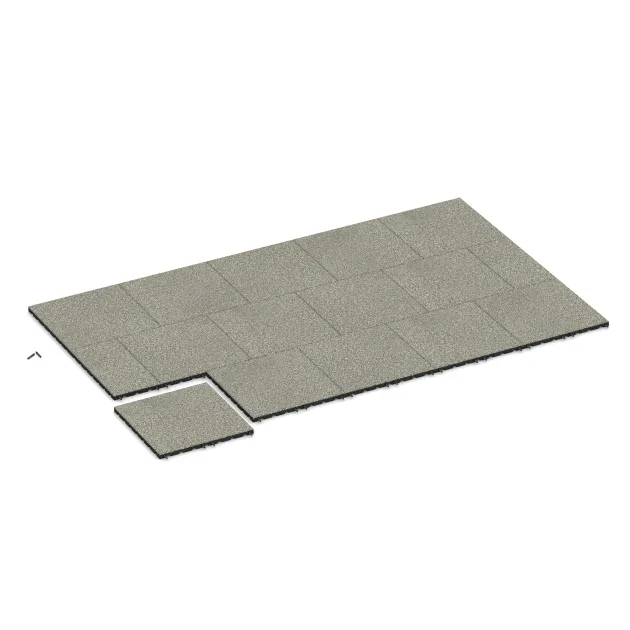 Typische Verlegung oder Einbausituation für den Artikel 5327 von WARCO - Dopadová gumená podložka na ihrisko, Farbton Svetlý granit in der Abmessung 500 x 500 x 30 mm.