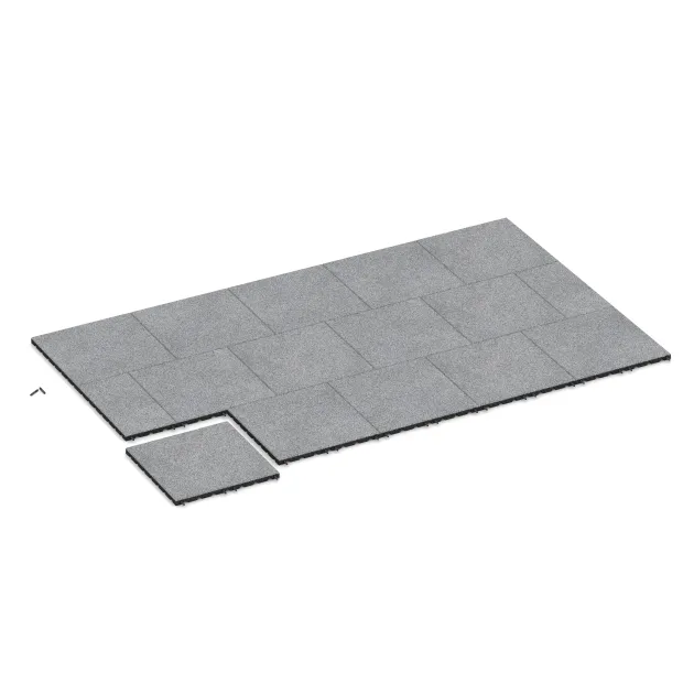Typische Verlegung oder Einbausituation für den Artikel 5475 von WARCO - Terasová dlaždica 3 cm, Farbton Šedý melange in der Abmessung 500 x 500 x 30 mm.