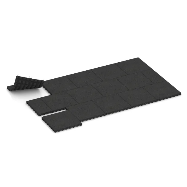 Typische Verlegung oder Einbausituation für den Artikel 0654 von WARCO - Ochranná stenová doska, Farbton Antracit in der Abmessung 500 x 500 x 45 mm.