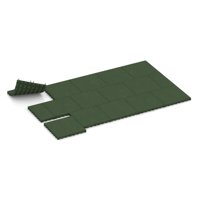 Typische Verlegung oder Einbausituation für den Artikel 0656 von WARCO - Ochranná stenová doska, Farbton Trávová zelená in der Abmessung 500 x 500 x 45 mm.