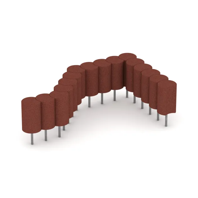 Typische Verlegung oder Einbausituation für den Artikel 2549 von WARCO - Gumová palisáda, Farbton Cihlovo červená in der Abmessung ø 250 x 400 mm.