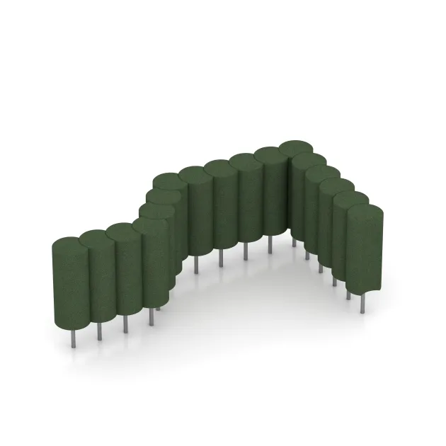 Typische Verlegung oder Einbausituation für den Artikel 2558 von WARCO - Gumová palisáda, Farbton Trávová zelená in der Abmessung ø 250 x 600 mm.