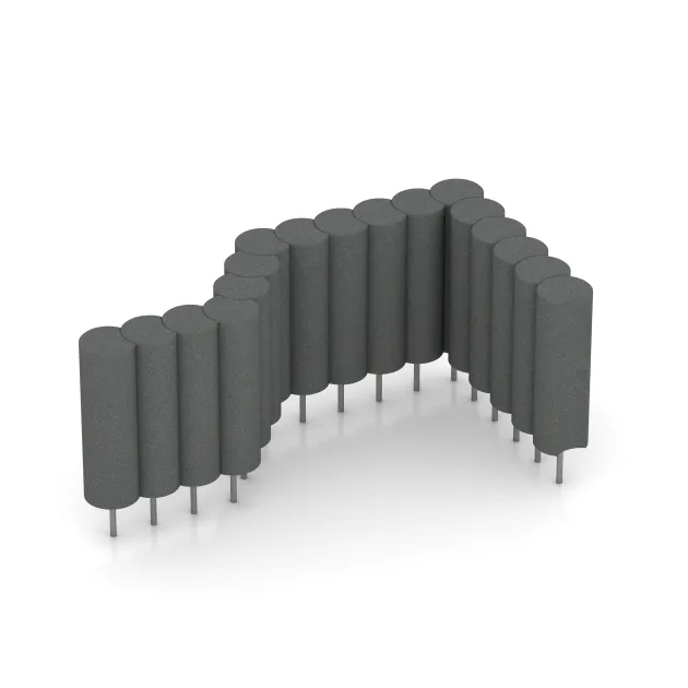 Typische Verlegung oder Einbausituation für den Artikel 2565 von WARCO - Rubber granulate palisade, Farbton Šedý bridlica in der Abmessung ø 250 x 800 mm.