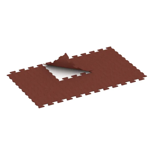 Typische Verlegung oder Einbausituation für den Artikel 5192 von WARCO - Gumová dlažba – dvojité T / H, Farbton Cihlovo červená in der Abmessung 1120 x 1000 x 17 mm.