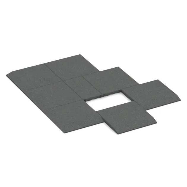 Typische Verlegung oder Einbausituation für den Artikel 0430 von WARCO - Edge tile (one chamfered side), Farbton Šedý bridlica in der Abmessung 500 x 500 x 40 mm.