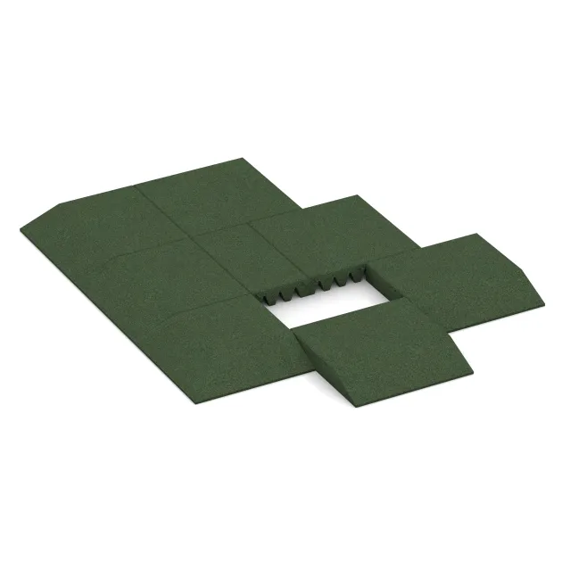 Typische Verlegung oder Einbausituation für den Artikel 0453 von WARCO - Edge tile (one chamfered side), Farbton Trávová zelená in der Abmessung 500 x 500 x 80 mm.