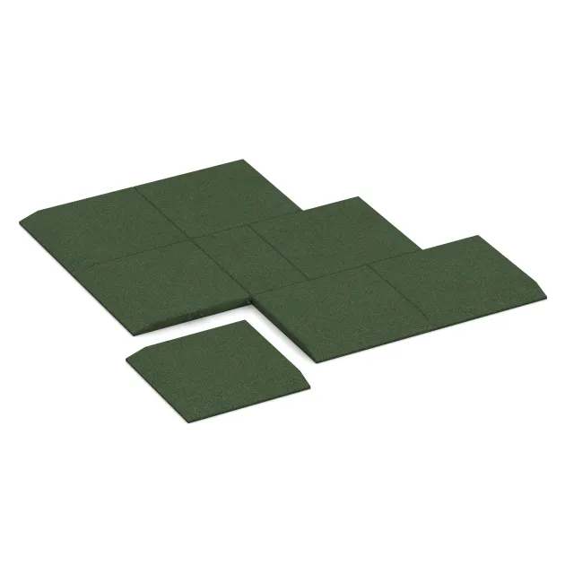 Typische Verlegung oder Einbausituation für den Artikel 0471 von WARCO - Corner tile (two chamfered sides), Farbton Trávová zelená in der Abmessung 500 x 500 x 40 mm.