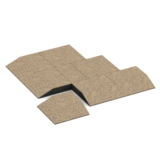 Typische Verlegung oder Einbausituation für den Artikel 3822 von WARCO - Corner tile (two chamfered sides), Farbton Travertín in der Abmessung 500 x 500 x 100 mm.