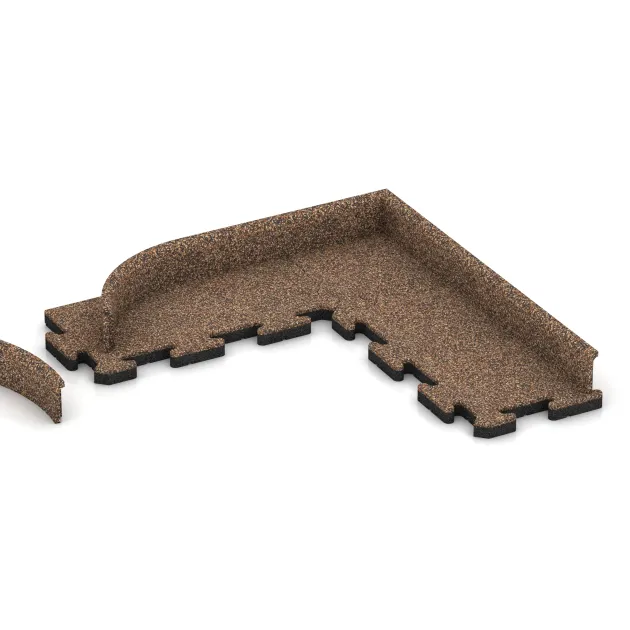 Typische Verlegung oder Einbausituation für den Artikel 2261 von WARCO - Wall protection - skirting board, Farbton Kôra a Basto in der Abmessung 750 x 80 x 20 mm.