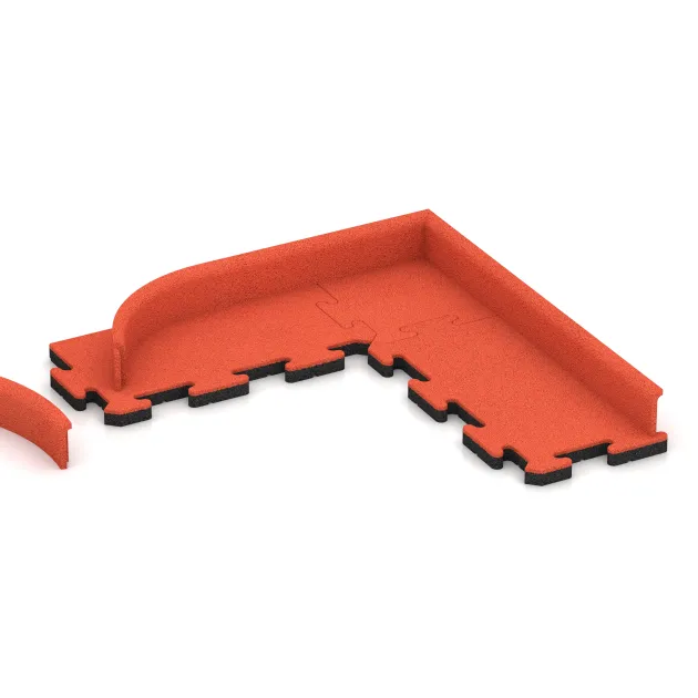 Typische Verlegung oder Einbausituation für den Artikel 4285 von WARCO - Wall protection - skirting board, Farbton Svetlooranžová červená in der Abmessung 750 x 80 x 20 mm.
