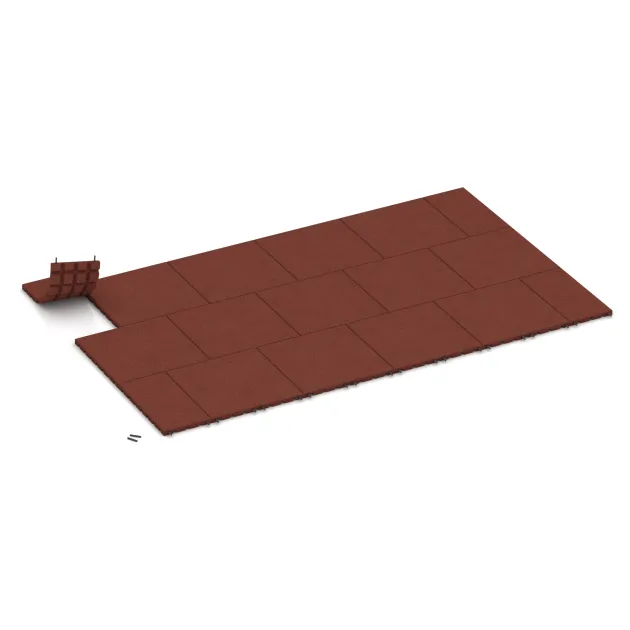 Typische Verlegung oder Einbausituation für den Artikel 0378 von WARCO - Half tile, Farbton Cihlovo červená in der Abmessung 500 x 250 x 30 mm.