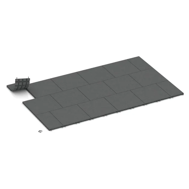 Typische Verlegung oder Einbausituation für den Artikel 0382 von WARCO - Half tile, Farbton Šedý bridlica in der Abmessung 500 x 250 x 30 mm.