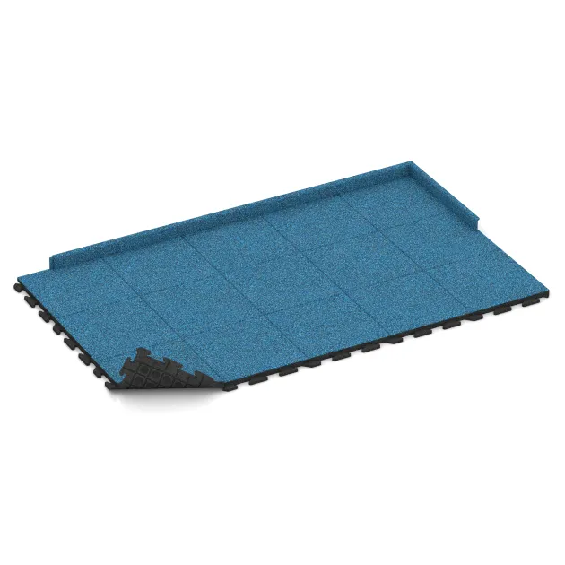 Typische Verlegung oder Einbausituation für den Artikel 1363 von WARCO - Fitness gumové dlaždice Classic, Farbton Atlantic in der Abmessung 500 x 500 x 40 mm.