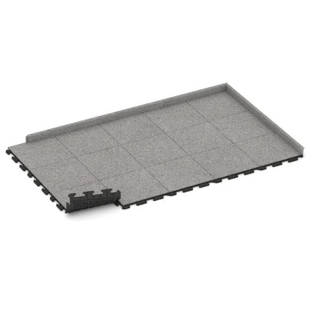 Typische Verlegung oder Einbausituation für den Artikel 4620 von WARCO - Fitness gumové dlaždice Classic, Farbton Šedý melange in der Abmessung 500 x 500 x 30 mm.