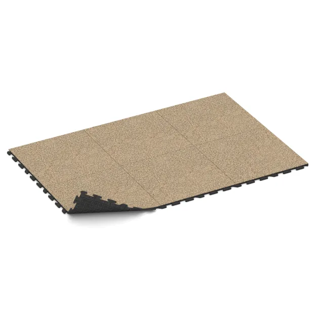 Typische Verlegung oder Einbausituation für den Artikel 1578 von WARCO - Playground flooring, Farbton Travertín in der Abmessung 1000 x 1000 x 30 mm.