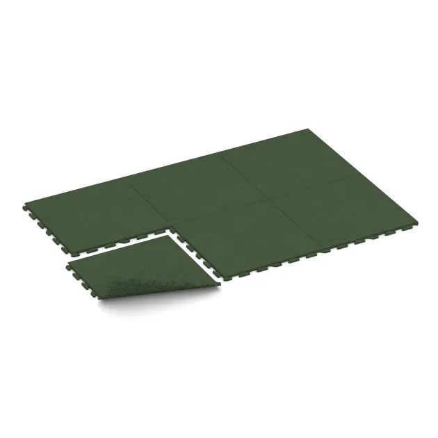 Typische Verlegung oder Einbausituation für den Artikel 1632 von WARCO - Fitness gumové dlaždice Classic, Farbton Trávová zelená in der Abmessung 1000 x 1000 x 30 mm.