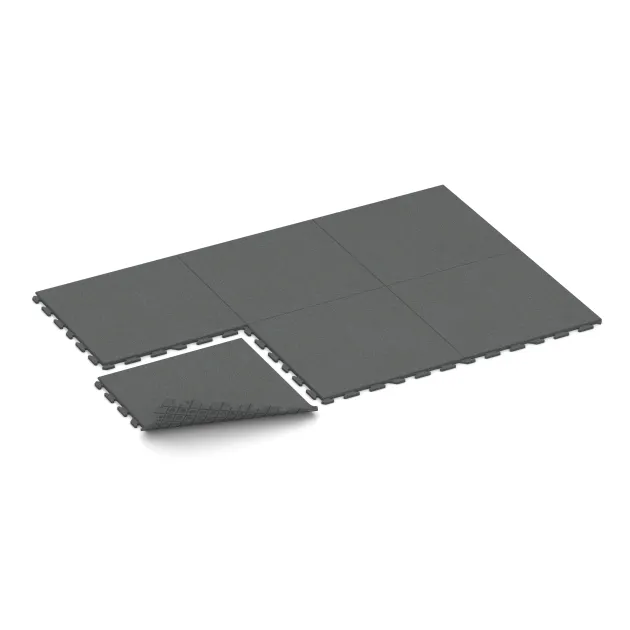 Typische Verlegung oder Einbausituation für den Artikel 1633 von WARCO - Fitness gumové dlaždice Classic, Farbton Šedý bridlica in der Abmessung 1000 x 1000 x 30 mm.