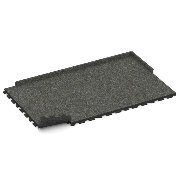 Typische Verlegung oder Einbausituation für den Artikel 1458 von WARCO - Fitness gumové dlaždice Classic, Farbton Tmavý šedý granit in der Abmessung 500 x 500 x 50 mm.