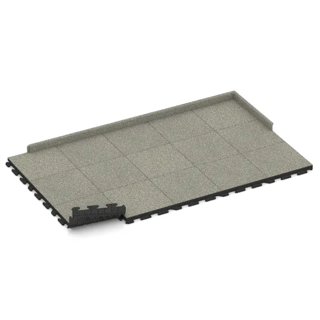 Typische Verlegung oder Einbausituation für den Artikel 1460 von WARCO - Fitness gumové dlaždice Classic, Farbton Svetlý granit in der Abmessung 500 x 500 x 50 mm.