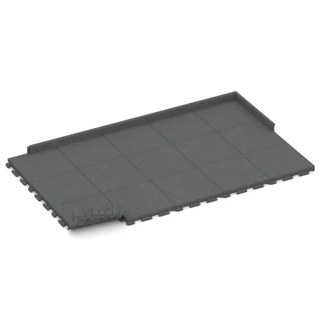 Typische Verlegung oder Einbausituation für den Artikel 1493 von WARCO - Fitness gumové dlaždice Classic, Farbton Šedý bridlica in der Abmessung 500 x 500 x 50 mm.