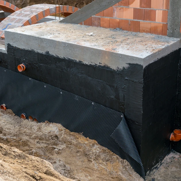 Typische Verlegung oder Einbausituation für den Artikel 0034 von WARCO - ALLESDICHT – Hydroizolácia, Farbton Červenohnedá in der Abmessung 3 kg | 0,9 m².