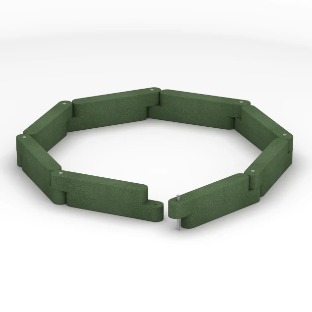 Typische Verlegung oder Einbausituation für den Artikel 6641 von WARCO - Gumový obrubník, Farbton Trávovo zelená in der Abmessung 100 x 15 x 30 cm.