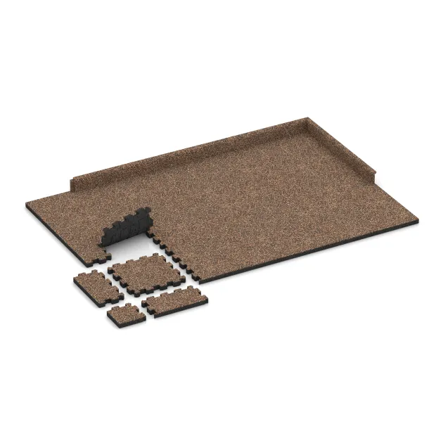 Typische Verlegung oder Einbausituation für den Artikel 4419 von WARCO - Bezšpárová športová plocha, Farbton Kôra a Basto in der Abmessung 306 x 306 x 30 mm.
