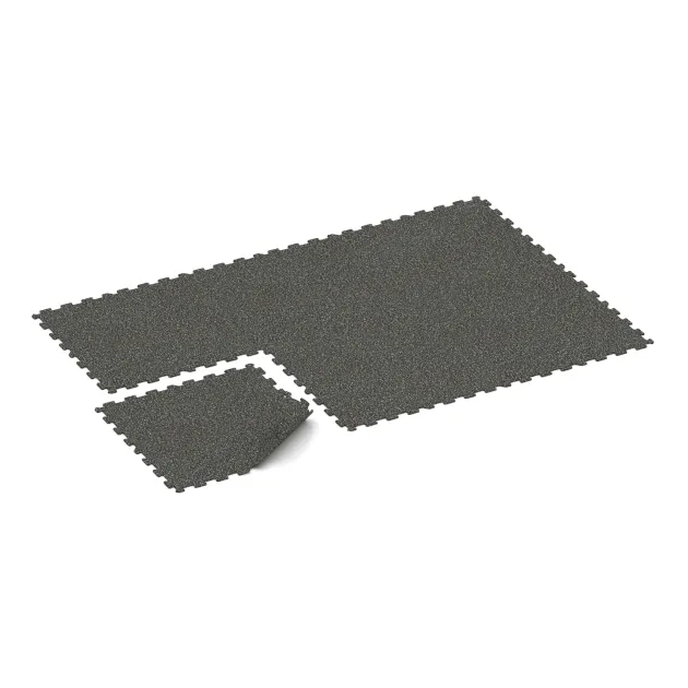 Typische Verlegung oder Einbausituation für den Artikel 1019 von WARCO - Športová podlaha Kompakt, Farbton Tmavý šedý granit in der Abmessung 970 x 970 x 8 mm.