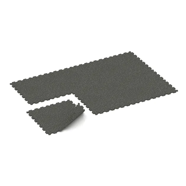 Typische Verlegung oder Einbausituation für den Artikel 1096 von WARCO - Športová podlaha Kompakt, Farbton Tmavý šedý granit in der Abmessung 970 x 970 x 16 mm.