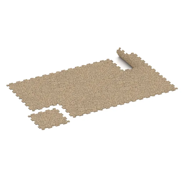 Typische Verlegung oder Einbausituation für den Artikel 0890 von WARCO - Športová podlaha Kompakt, Farbton Travertín in der Abmessung 485 x 485 x 8 mm.