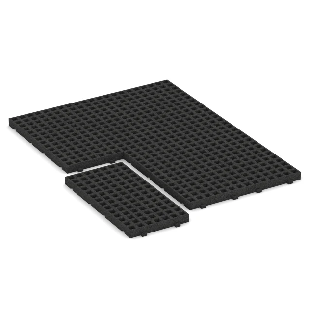 Typische Verlegung oder Einbausituation für den Artikel 6114 von WARCO - Gumená zatrávňovacia podložka na ihrisko, Farbton Antracit in der Abmessung 100 × 50 × 6,5 cm.