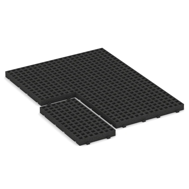 Typische Verlegung oder Einbausituation für den Artikel 6115 von WARCO - Gumená zatrávňovacia podložka na ihrisko, Farbton Antracit in der Abmessung 100 × 50 × 8 cm.