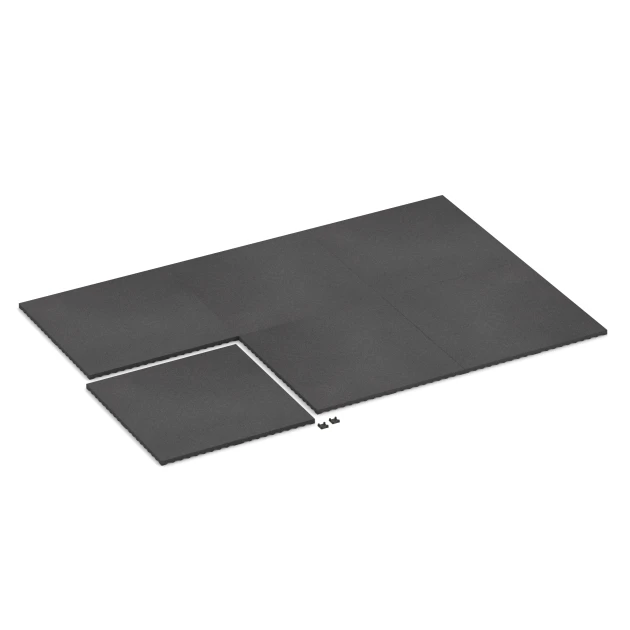 Typische Verlegung oder Einbausituation für den Artikel 3782 von WARCO - Športová podlaha Fitness Performance Impact, Farbton Antracit in der Abmessung 100 × 100 × 3 cm.