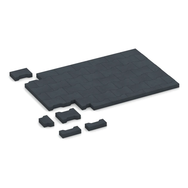Typische Verlegung oder Einbausituation für den Artikel 7071 von WARCO - Zámková dlažba, Farbton Bridlicová sivá in der Abmessung 20 x 16,5 x 4,5 cm | 0,0278 m².