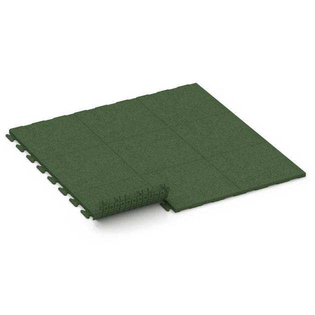 Typische Verlegung oder Einbausituation für den Artikel 7054 von WARCO - Gumová dlažba Linea, Farbton Trávovo zelená in der Abmessung 50 x 50 x 3 cm | 0,25 m².