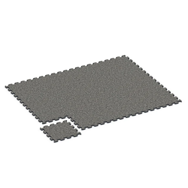 Typische Verlegung oder Einbausituation für den Artikel 6859 von WARCO - Fitnes podlaha Max, Farbton Tmavosivá žula in der Abmessung 44,6 x 44,6 x 1,8 cm.