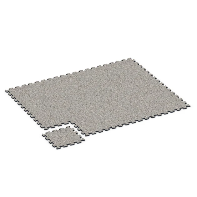 Typische Verlegung oder Einbausituation für den Artikel 6860 von WARCO - Fitnes podlaha Max, Farbton Sivá žula in der Abmessung 44,6 x 44,6 x 1,8 cm.