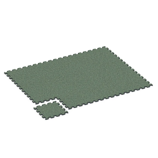 Typische Verlegung oder Einbausituation für den Artikel 6861 von WARCO - Fitnes podlaha Max, Farbton Anglický trávnik in der Abmessung 44,6 x 44,6 x 1,8 cm.