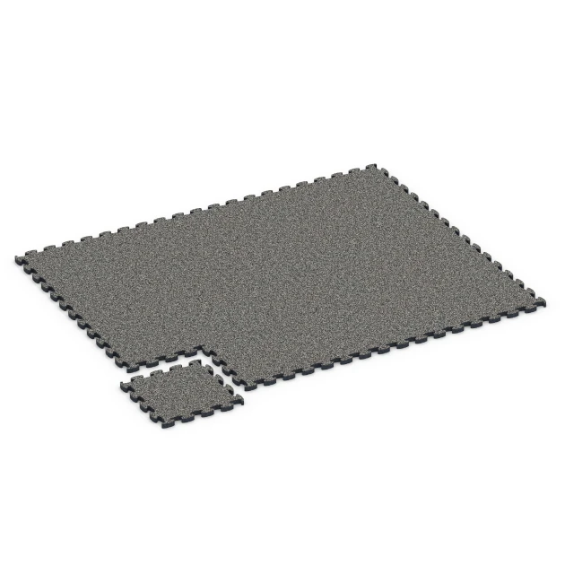 Typische Verlegung oder Einbausituation für den Artikel 6949 von WARCO - Gumová podlaha pre balové ihriská, Farbton Tmavosivá žula in der Abmessung 44,6 x 44,6 × 2,8 cm.