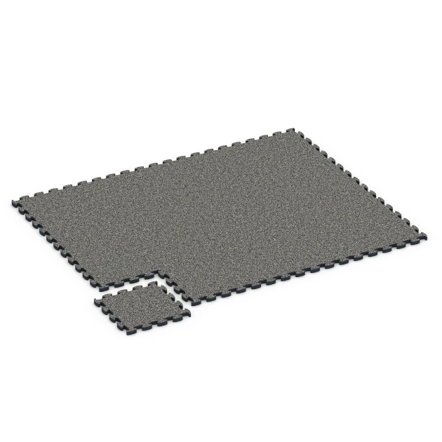 Typische Verlegung oder Einbausituation für den Artikel 6877 von WARCO - Fitnes podlaha Max, Farbton Tmavosivá žula in der Abmessung 44,6 x 44,6 × 2,8 cm.